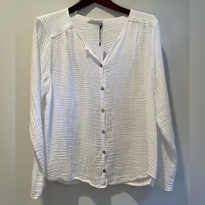NWT Michael Stars Double-Gauze Button Down Shirt